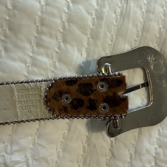 Leopard Print Rhinestone Belt - Picture 6 of 7